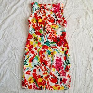 AGB Watercolor Floral A-Line Dress